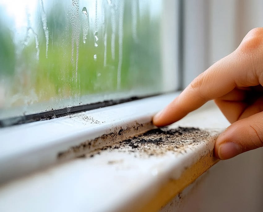 För mycket fukt kan orsaka mögelbildning, skada byggnadsmaterial och skapa ohälsosamma förhållanden