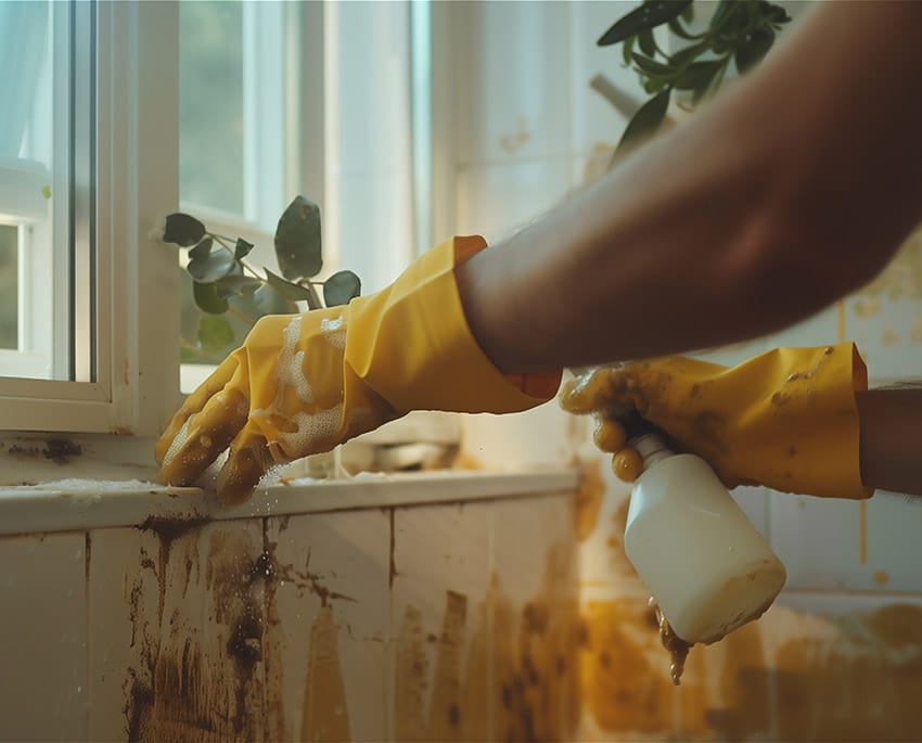 Beroende på omfattningen av möglet kan du försöka ta bort det själv eller anlita en professionell saneringsfirma