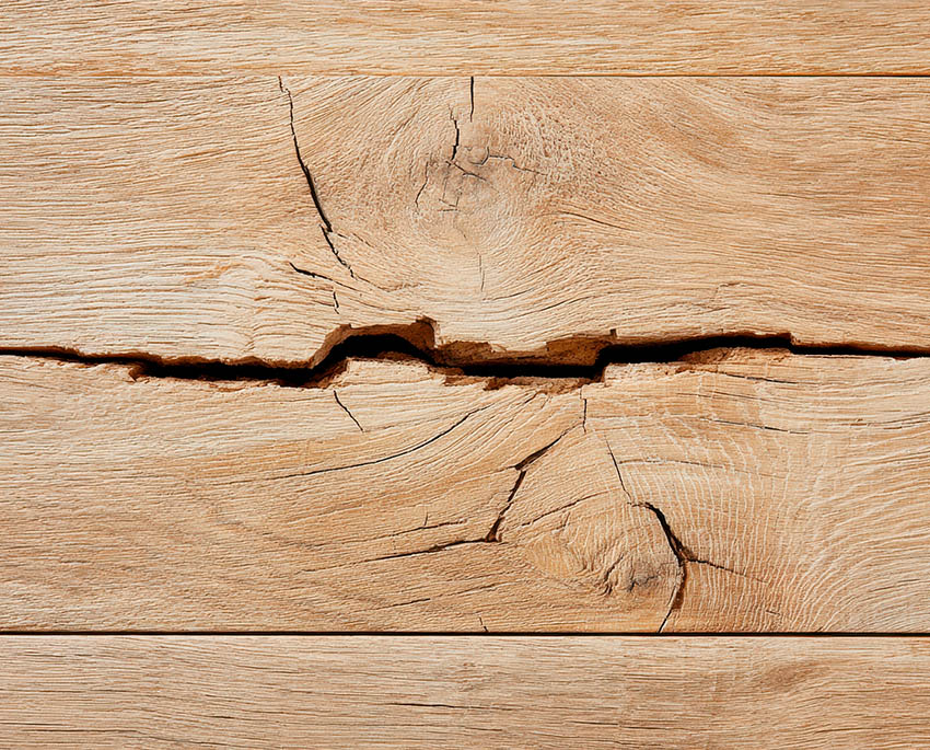 Trä kan spricka eller deformeras om fuktkvot är för låg