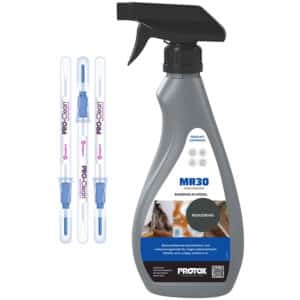 Rengör-och-test kit som innehåller en Protox MR30 (Hysan) spray och tre PRO-Clean